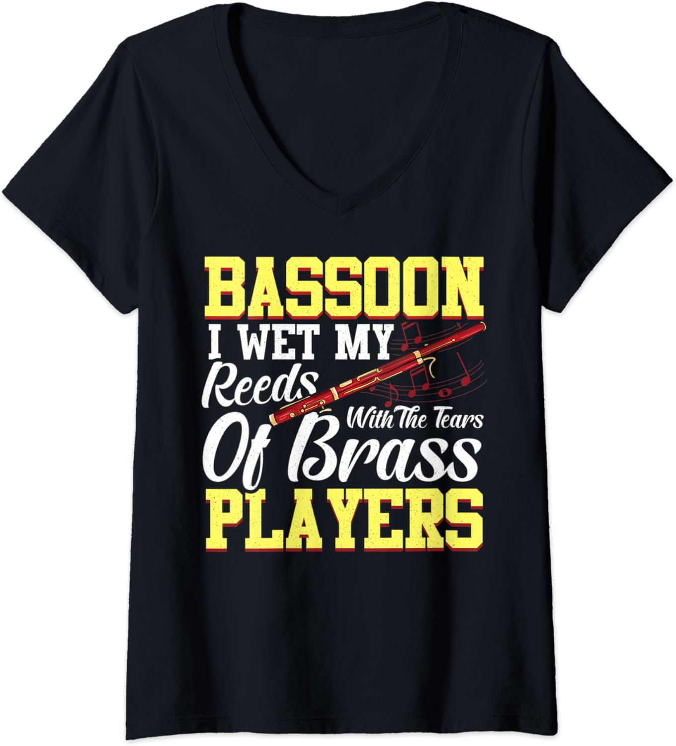 Womens Funny Bassoon Lovers Playing The Bassoon VNeck T